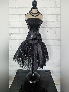 Hobby Lobby Maniqui Mannequin Dress Form Stand black sequins dress